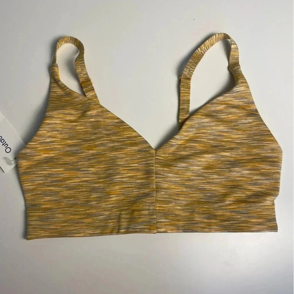 Outdoor Voices Flow Bralette XS “Sunset” Yellow Orange Gray Sports Athleisure - Picture 2 of 7